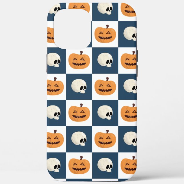 Skulls und Pumpkins Karos Case-Mate iPhone Hülle (Rückseite)