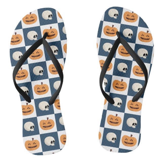 Skulls und Pumpkins Karos Flip Flops (Fußbett)