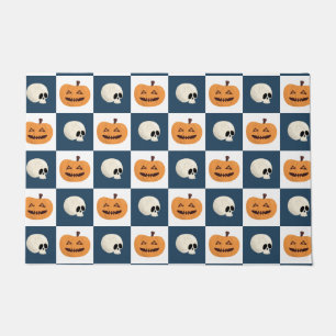 Skulls und Pumpkins Karos Fußmatte