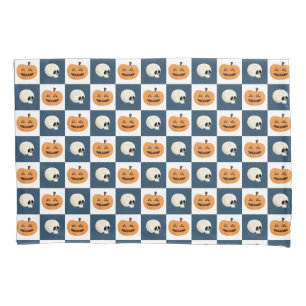 Skulls und Pumpkins Karos Kissenbezug