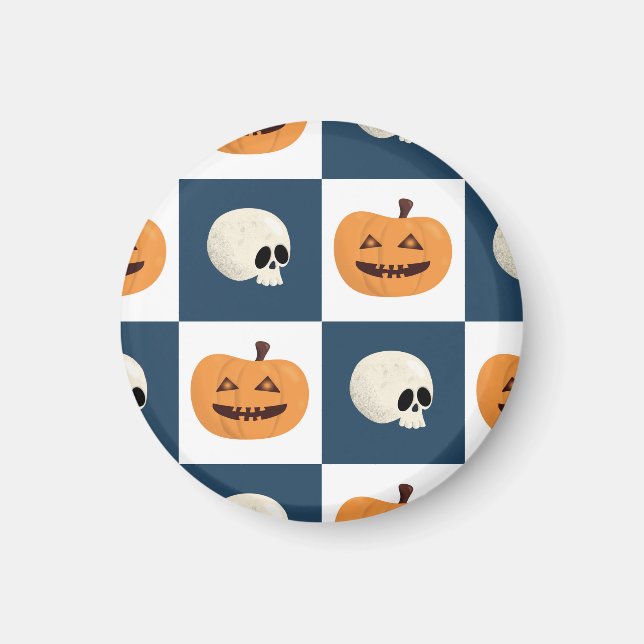 Skulls und Pumpkins Karos Magnet (Vorne)