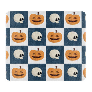Skulls und Pumpkins Karos Schneidebrett