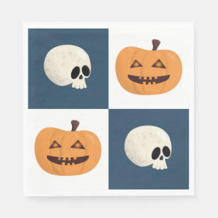 Skulls und Pumpkins Karos Serviette