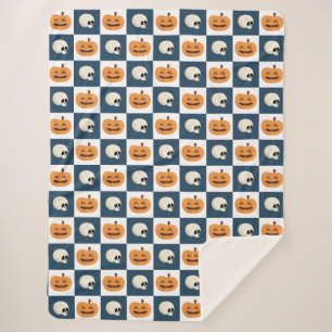 Skulls und Pumpkins Karos Sherpadecke