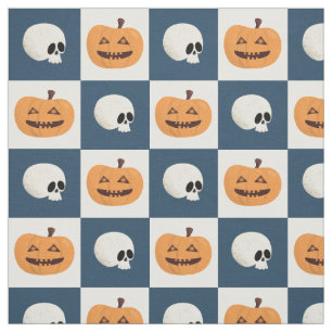 Skulls und Pumpkins Karos Stoff