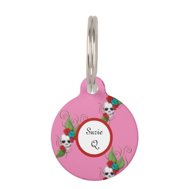 Skulls und Rose Haustiermarke (Vorderseite)
