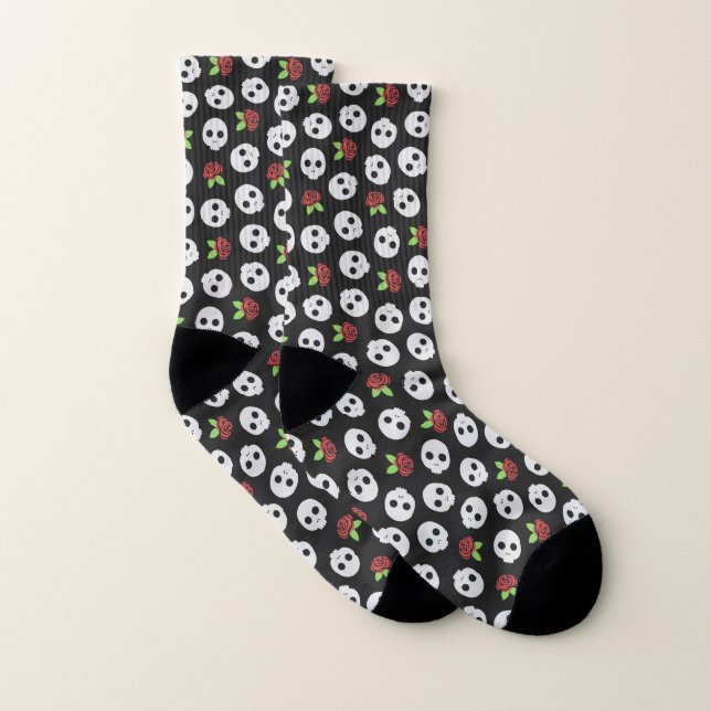 Skulls und Rose Socken (Paar)
