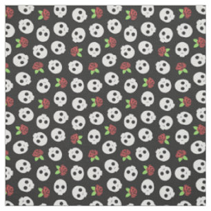 Skulls und Rose Stoff