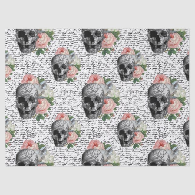 Skulls und Rosen Seidenpapier (Vorderseite)
