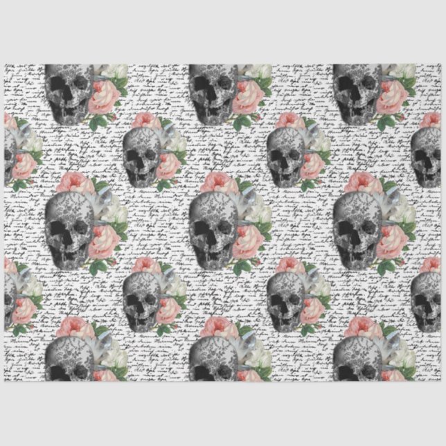 Skulls und Rosen Seidenpapier (Vorderseite)