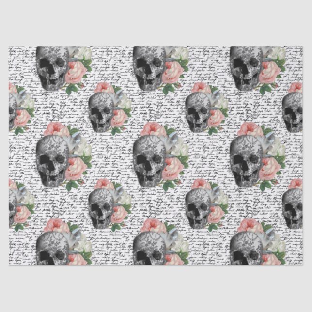 Skulls und Rosen Seidenpapier (Vorderseite)