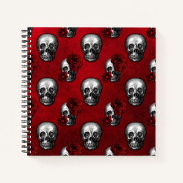 Skulls und Rote Rosen Notizbuch