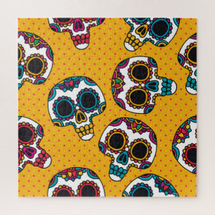 Skulls: Vintager latino-amerikanischer Stil. Puzzle