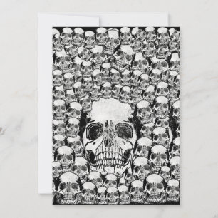 SKULLS WALL TOD SKELETON SCHWARZ-WEISS EINLADUNG