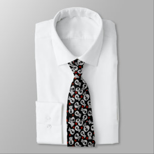 Skulls with Netz flowers Krawatte,- Tie - Krawatte