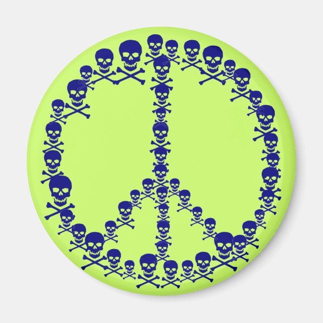 Skully Friedenszeichen Magnet (Vorne)