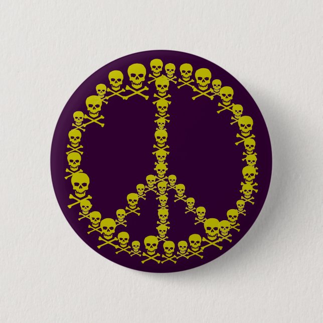 Skully Peace Sign Button (Vorderseite)