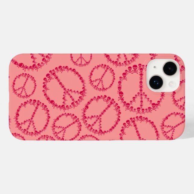 Skully Peace Sign Case-Mate iPhone Hülle (Rückseite (Horizontal))