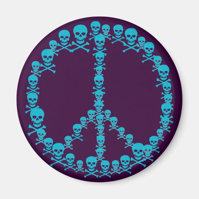 Skully Peace Sign Magnet (Vorne)
