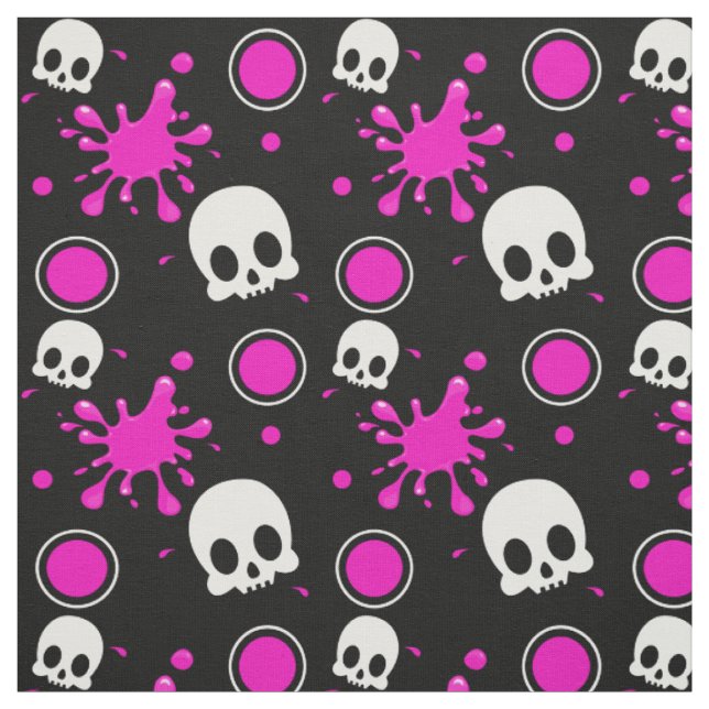 Skully (Pink) Stoff (Muster)