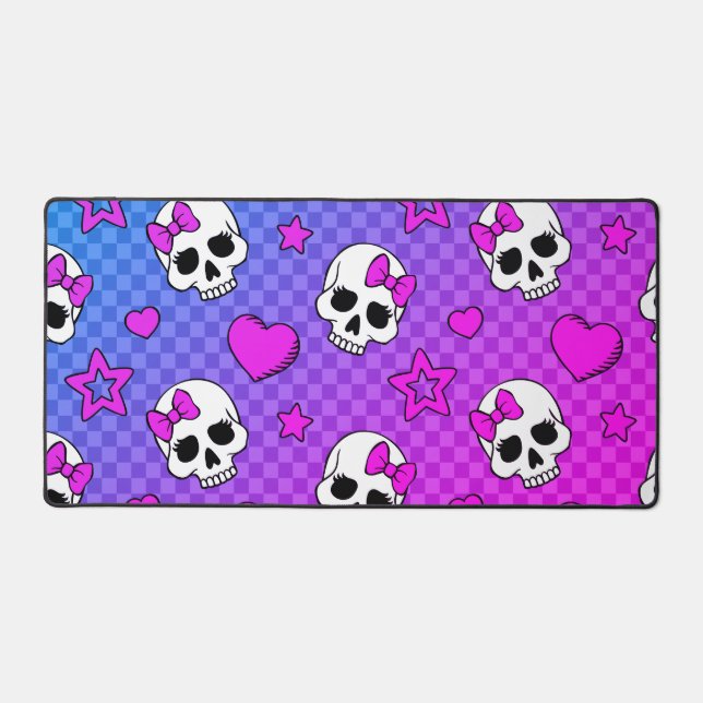 Skully Pop Kawaii Schreibtischunterlage (Vorderseite)
