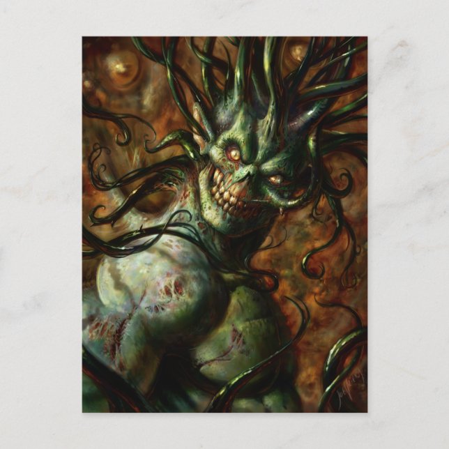 Skully Tentacle Head Postcard Postkarte (Vorderseite)