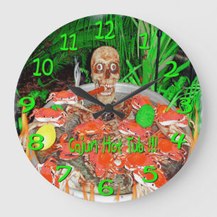 Skullys Cajun-Heißbad-Wanduhr Große Wanduhr