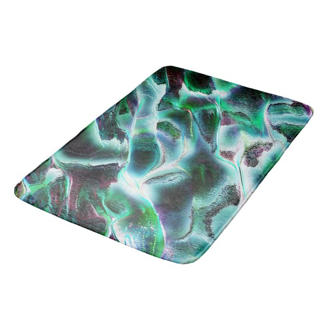 Skulpierte digitale Wasserfälle und Regenwälder? Badematte (Schrägansicht)