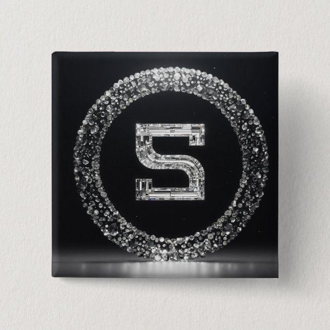 "Skulptierte Eleganz: S-Inspiriert Designtaste" Button (Vorderseite)