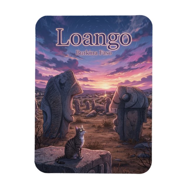 Skulptur auf Granit, Loango Burkina Faso Magnet (Vertikal)