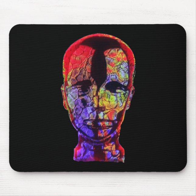 Skulptur der Hauptmausunterlage im schwarzen Kopf Mousepad (Vorne)