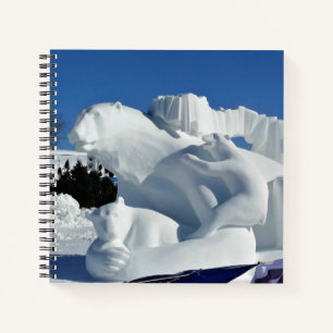 Skulptur des Polarbärensschnees, Quebec, Kanada Notizbuch