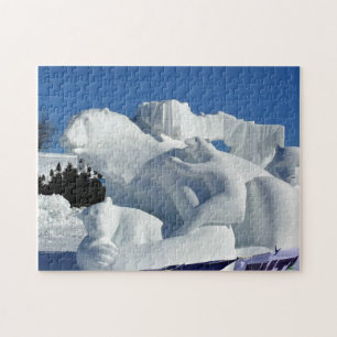 Skulptur des Polarbärensschnees, Quebec, Kanada Puzzle