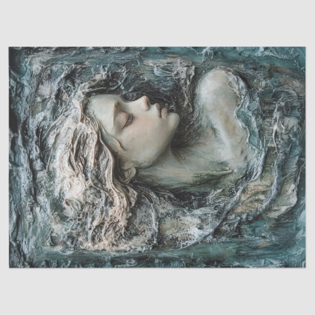 Skulptur eines weiblichen Profils Seidenpapier (Vorderseite)