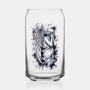 Skulptur eines weinenden Engels - mit Splashes 1 Dosenglas