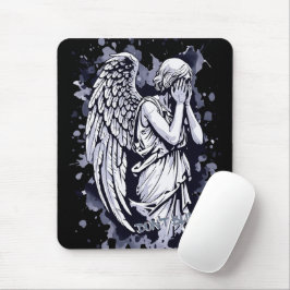 Skulptur eines weinenden Engels - mit Splashes 1 Mousepad