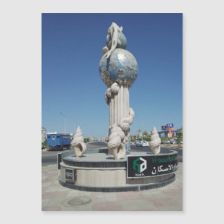 Skulptur für die Meeresbewohner Magnetkarte