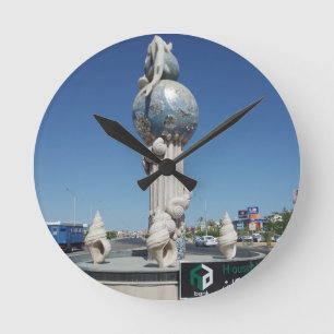 Skulptur für die Meeresbewohner Runde Wanduhr