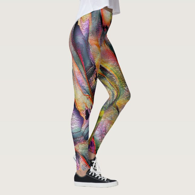 Skulptur mit Rauigkeit und virtueller Wasserfarbe Leggings (Rechts)