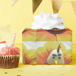 Skulptur Vogel in Sonnenblume Kunstprint Geschenkpapier