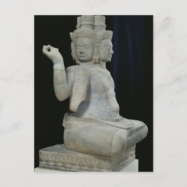 Skulptur von Brahma mit vier Gesichtern Postkarte (Vorderseite)
