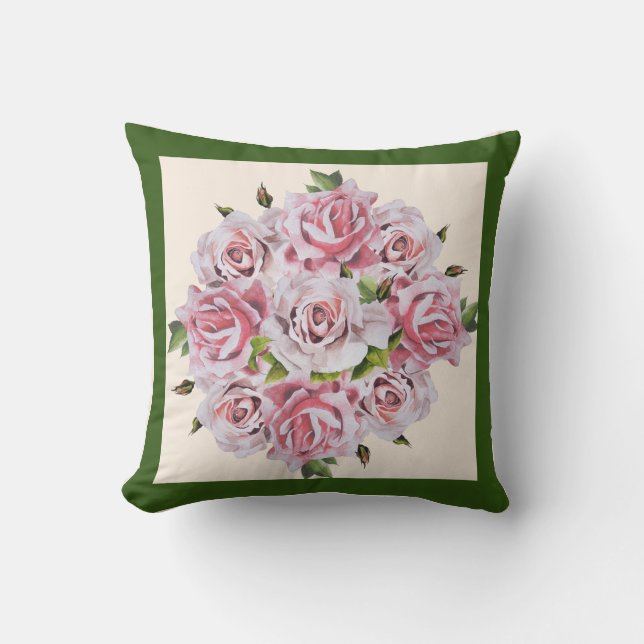 Skulpturale Rose auf einem Kopfkissen Kissen (Vorderseite)