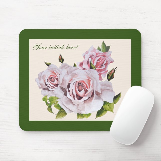 Skulpturale Rose auf einem Mauspad (Mit Mouse)
