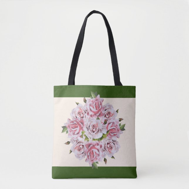 Skulpturale Rose auf einer Tasche (Vorderseite)