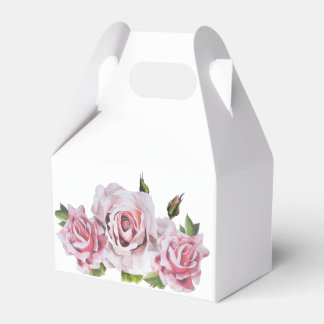 Skulpturale Rosen auf einer Giebel-Geschenkbox Geschenkschachtel