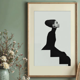 Skulpturale Silhouette: Monochrome High Fashion Poster