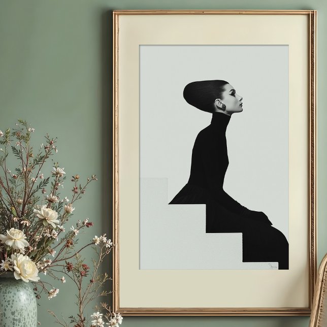 Skulpturale Silhouette: Monochrome High Fashion Poster (Von Creator hochgeladen)