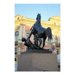 Skulpturen der Anichkov-Brücke in St. Petersburg Fotodruck