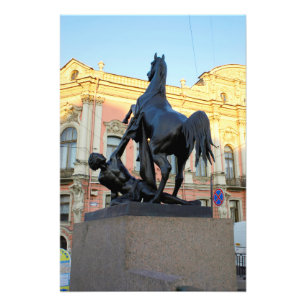Skulpturen der Anichkov-Brücke in St. Petersburg Fotodruck