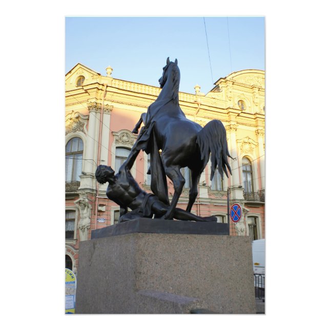 Skulpturen der Anichkov-Brücke in St. Petersburg Fotodruck (Vorne)